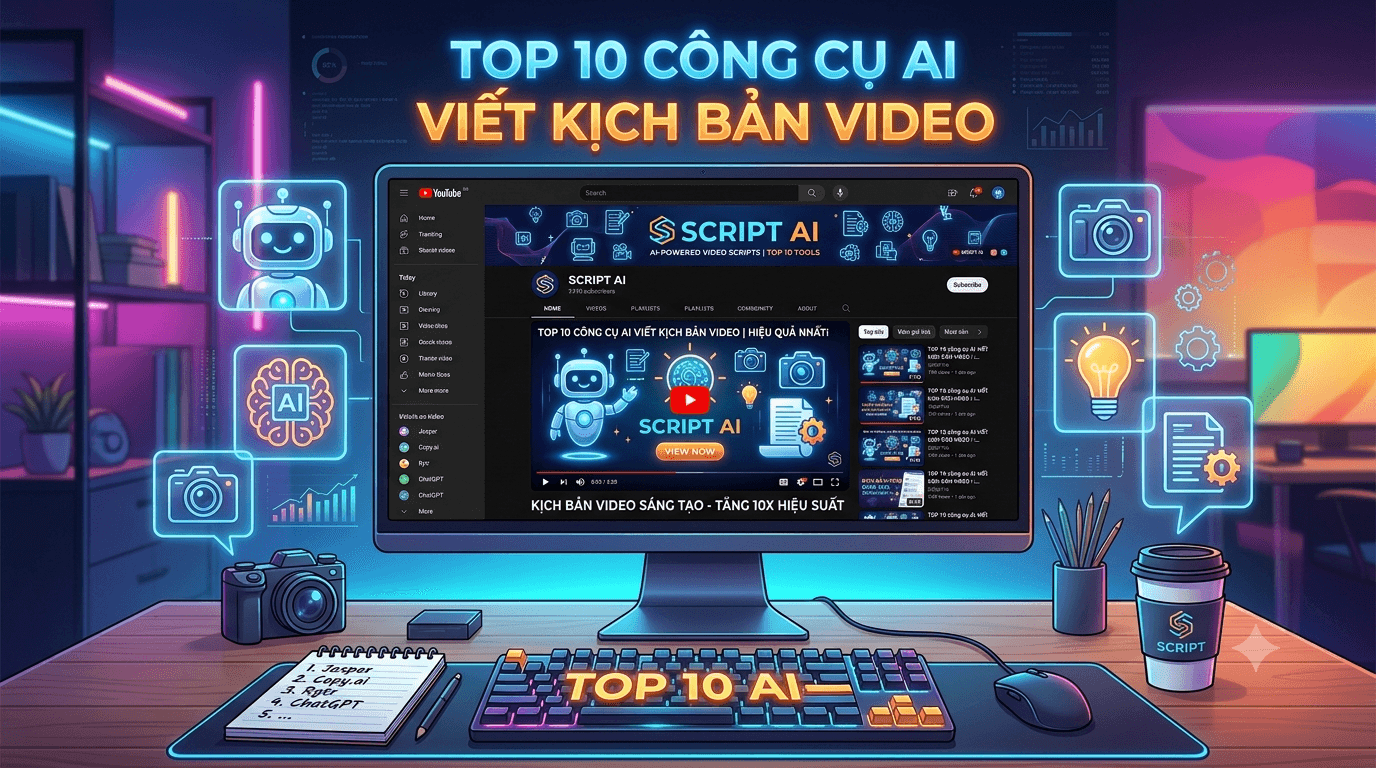 AI Viết Kịch Bản Video: Top 10 Công Cụ AI Viết Kịch Bản Video Tốt Nhất 2026