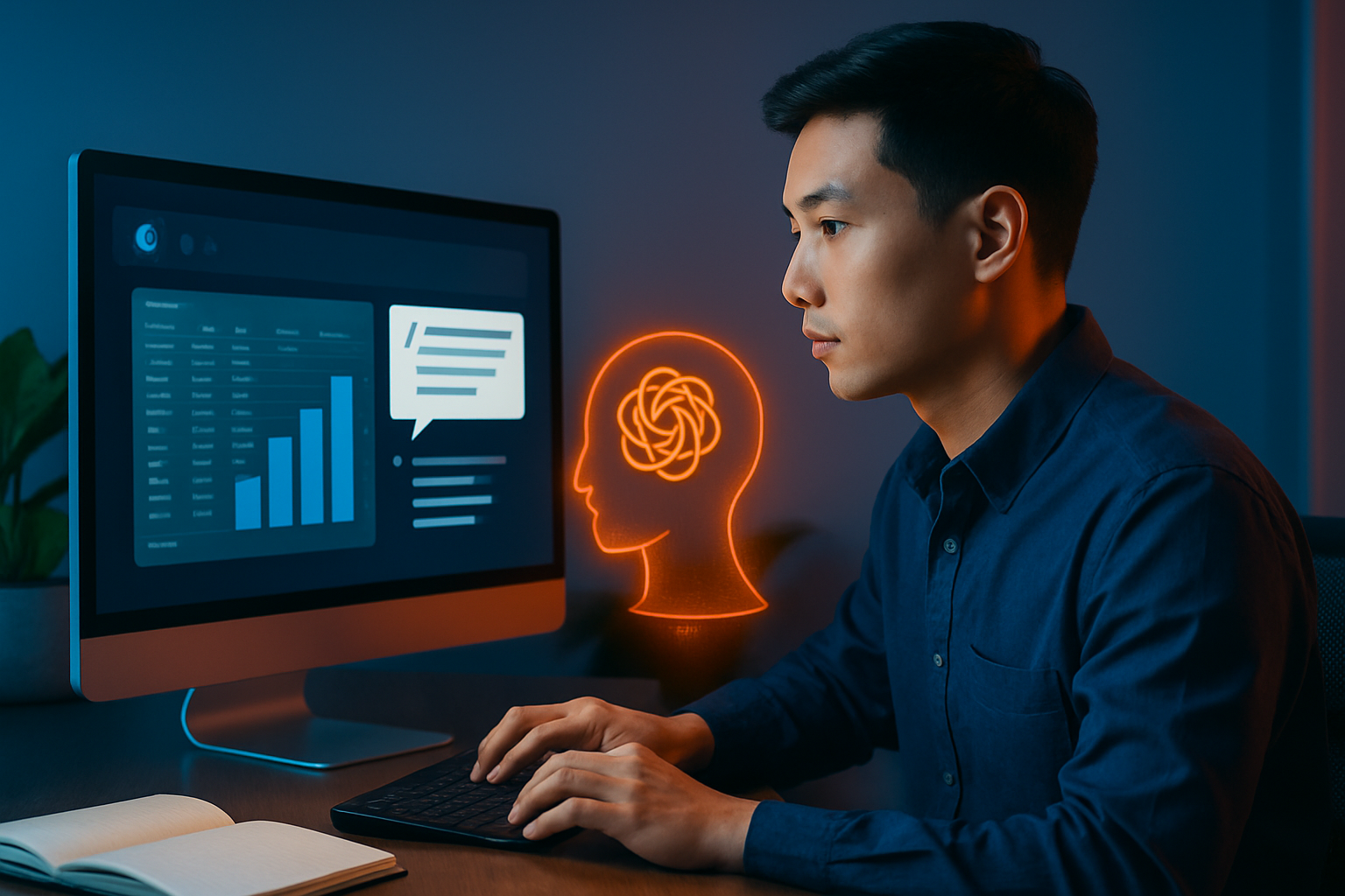 Minh họa giao diện ChatGPT phân tích file Excel với biểu đồ và insight