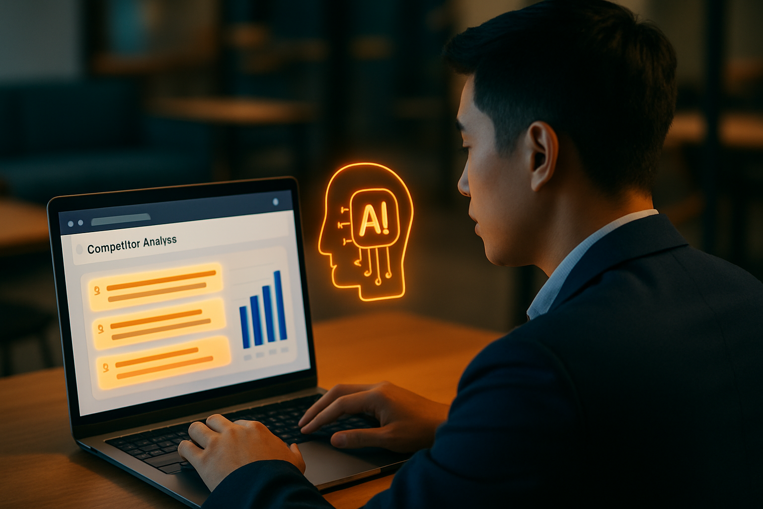 Screenshot giao diện Perplexity AI đang phân tích đối thủ cạnh tranh với các insight được highlight