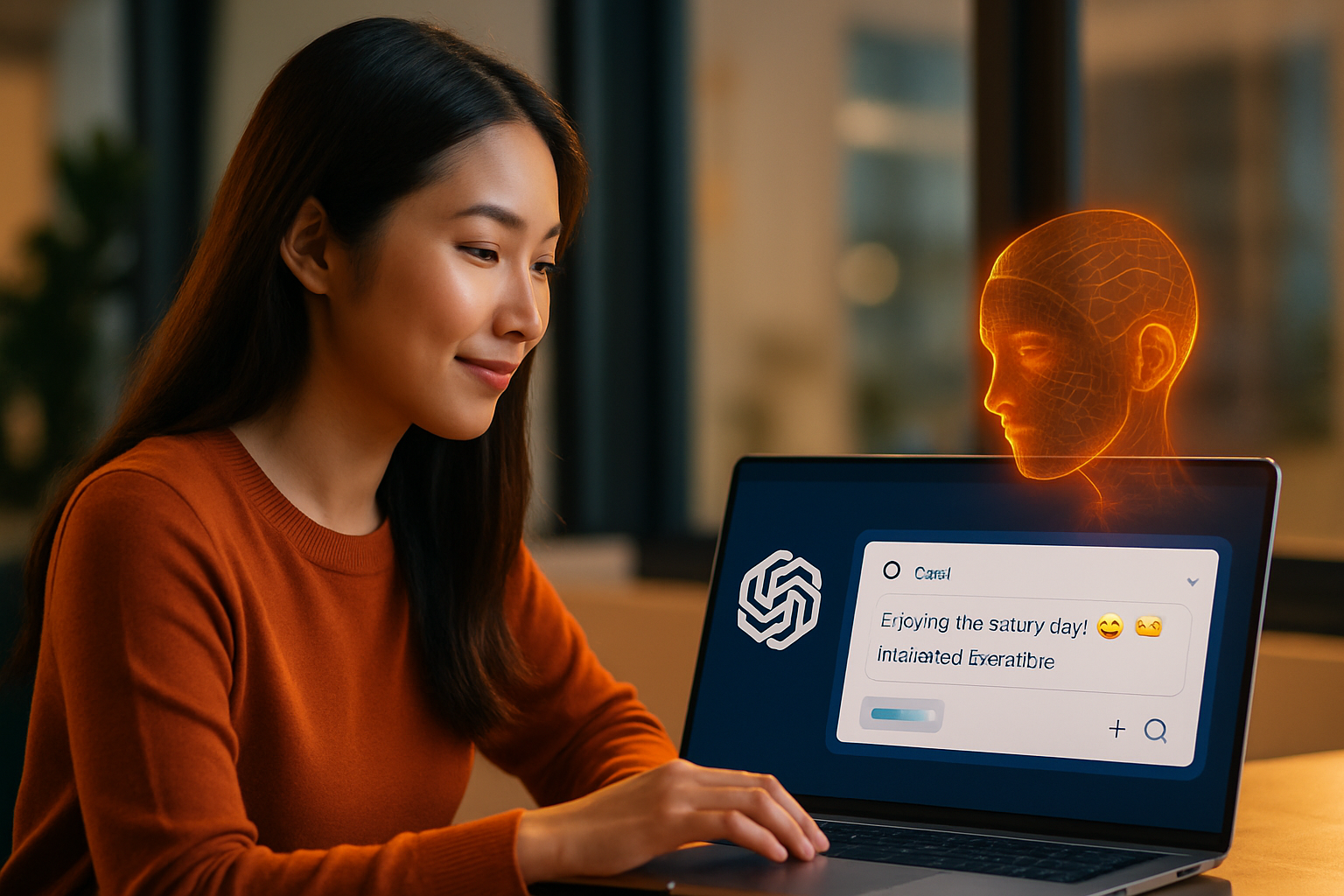 Giao diện ChatGPT đang tạo caption Instagram với emoji và hashtag