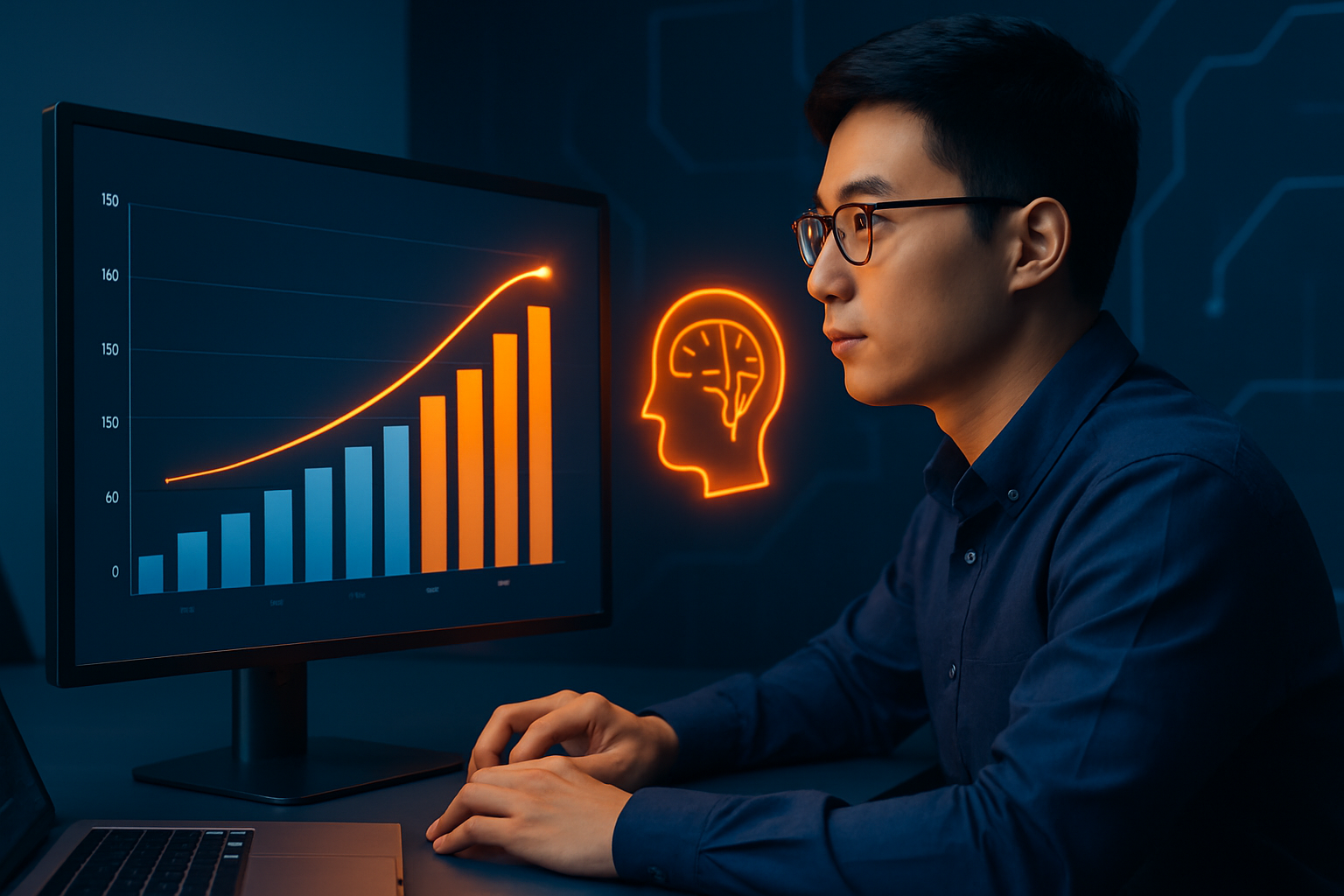 So sánh biểu đồ năng suất trước và sau khi dùng dịch vụ AI content kết hợp đào tạo