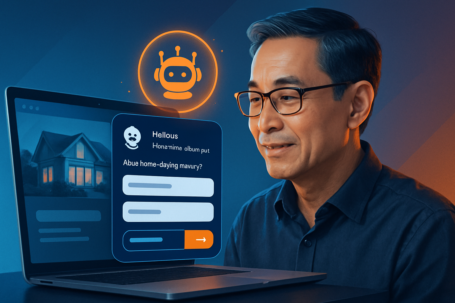 Giao diện chatbot AI trên website bất động sản, đang hỏi khách về nhu cầu mua nhà và thu thập thông tin liên hệ