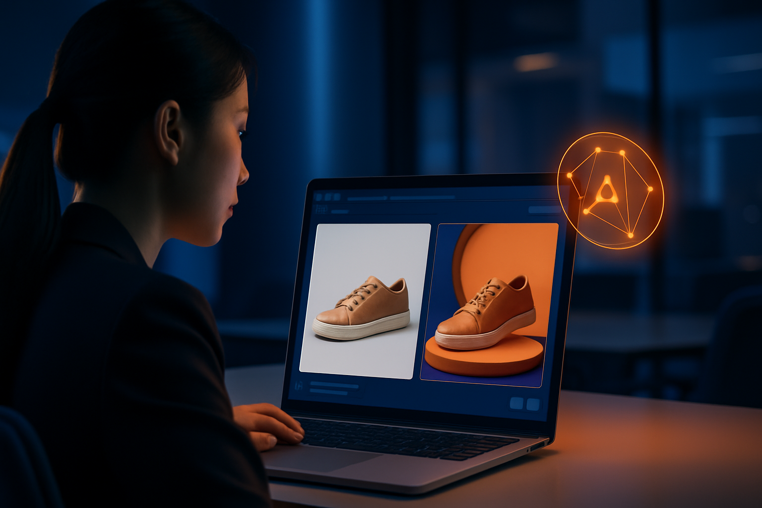 So sánh ảnh sản phẩm trước và sau khi dùng AI product photography - cùng một sản phẩm nhưng background, lighting và styling khác biệt hoàn toàn